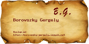 Borovszky Gergely névjegykártya