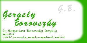 gergely borovszky business card